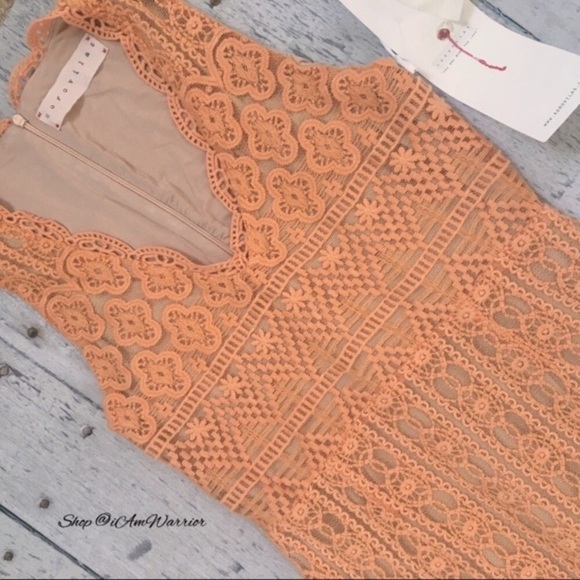 Anthropologie NWT peach crochet lace maxi-dress *shop@iamwarrior - Picture 5 of 8